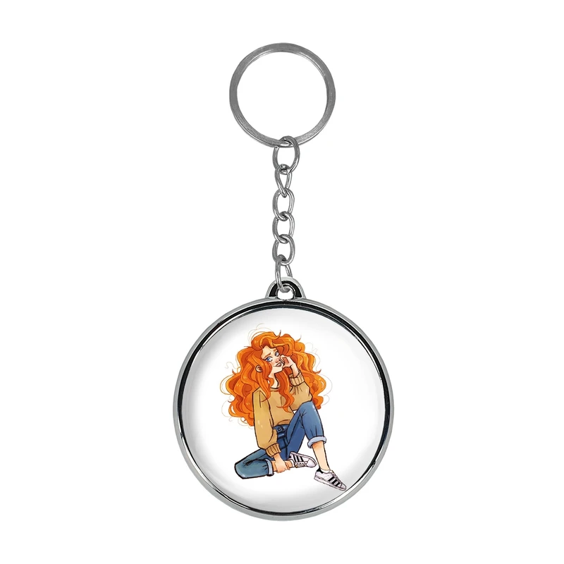 جاکلیدی خندالو طرح دختر مو فرفری مدل دوطرفه کد 2879328794