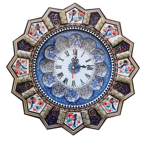 ساعت دیواری خاتم کاری مدل خورشیدی کد pp42
