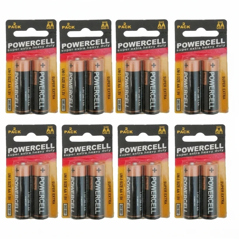 باتری نیم قلمی پاورسل مدل Super Extra Heavy Duty بسته 16 عددی