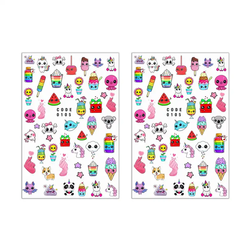 برچسب لنز ناخن مدل فانتزی کد 01 مجموعه 2 عددی