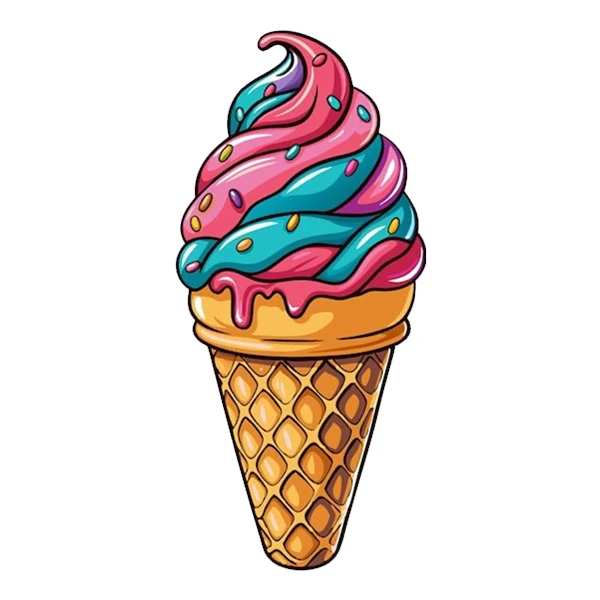  استیکر پارچه و لباس پاد آفرین طرح بستنی کد 5389