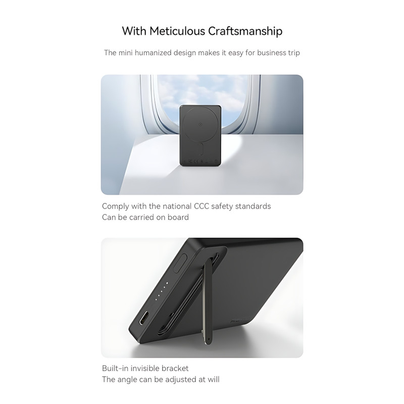پاوربانک بی‌سیم 20 وات رسی مدل RPB-W37 ظرفیت 5000 میلی‌آمپرساعت به همراه کابل USB-C