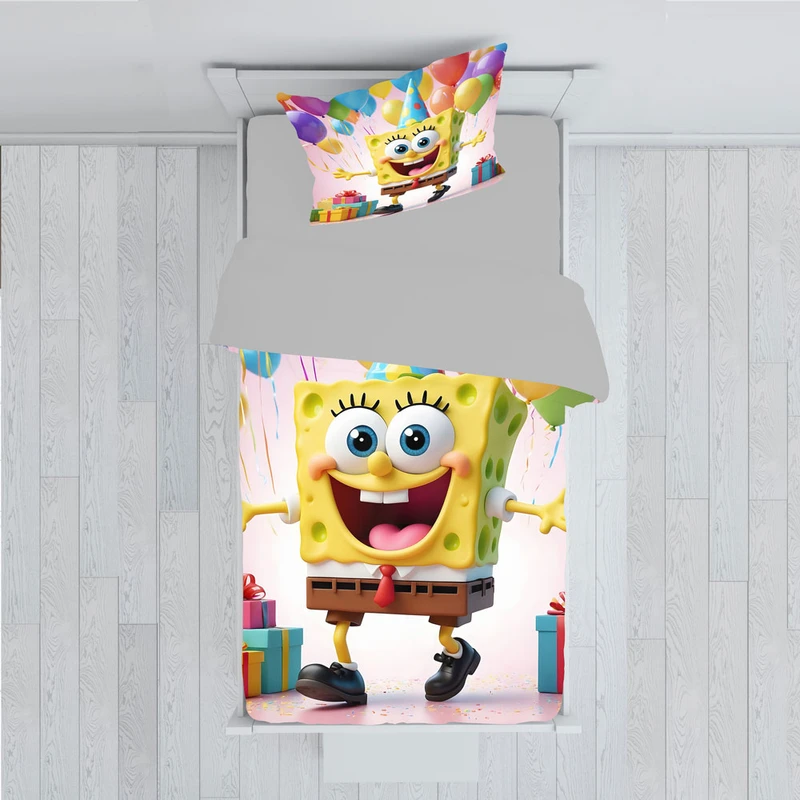 سرویس روتختی مدل انیمیشن باب اسفنجی TXY417 تک نفره 5 تکه