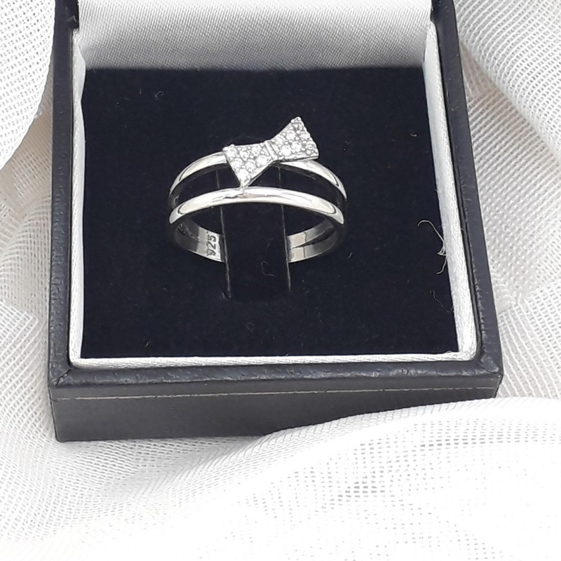 انگشتر نقره زنانه مدل پاپییون