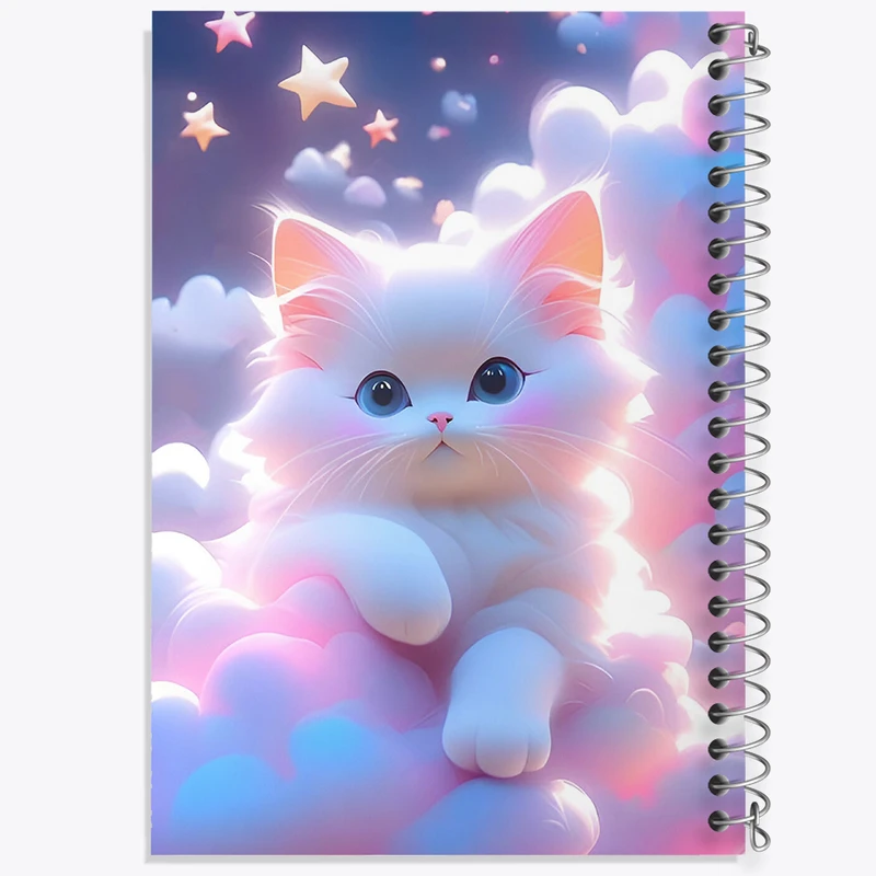 دفتر مشق 50 برگ خندالو طرح گربه کیوت کد F6789