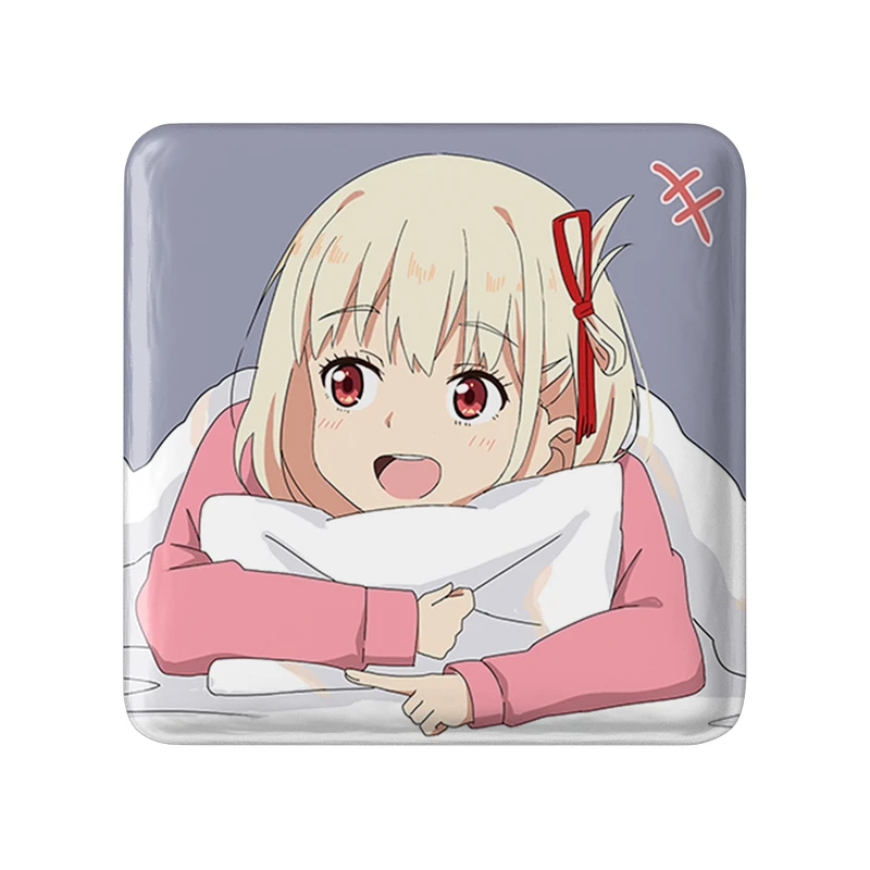 مگنت خندالو طرح چیساتو انیمه لیکوریس ریکویل Lycoris Recoil  مدل مربعی کد 22979