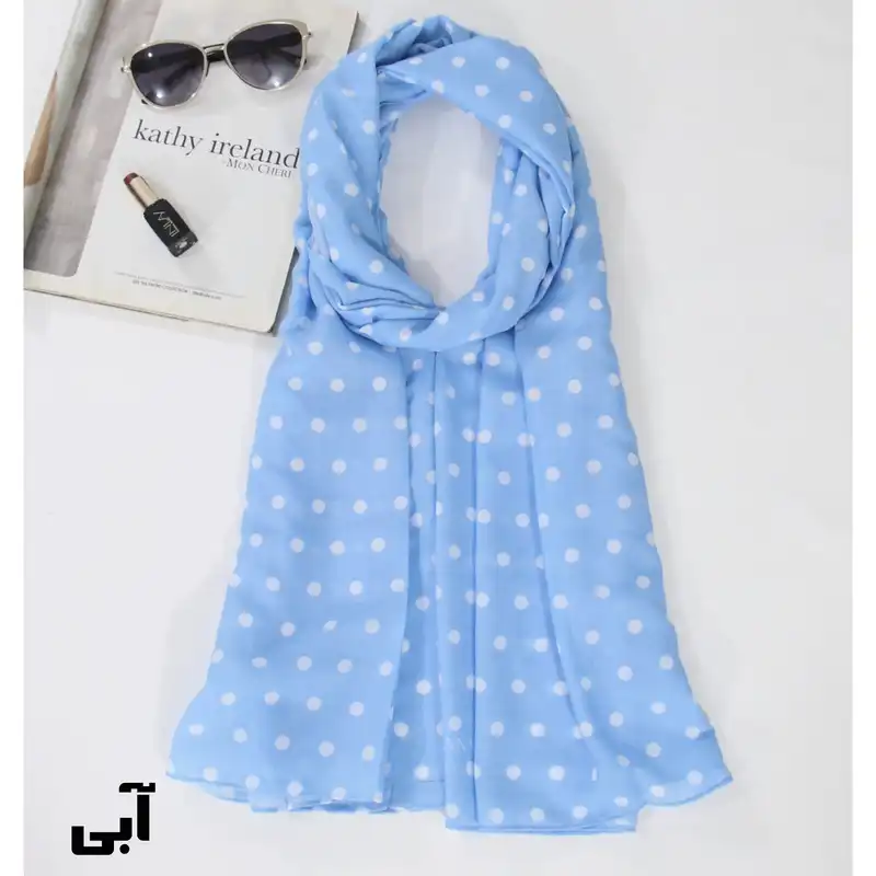 شال زنانه مدل نخی تابستانه خالخالی کد ana-2446