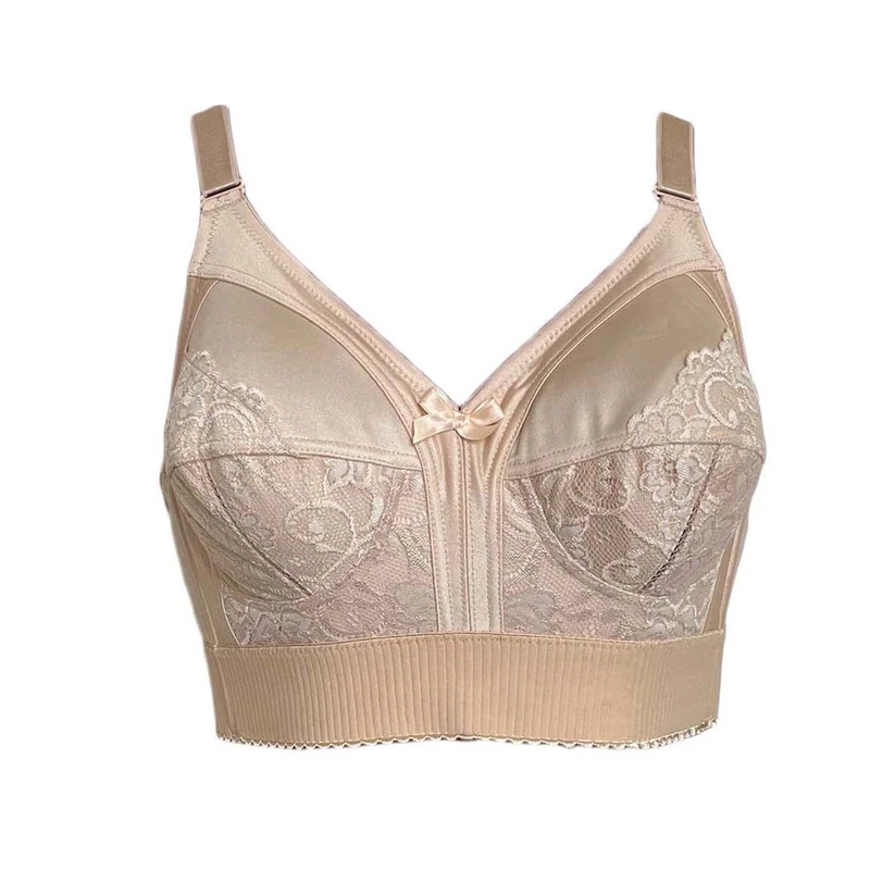 سوتین زنانه بارون مدل سه تیکه نیمه بلند گیپور بدون فنر کد 527