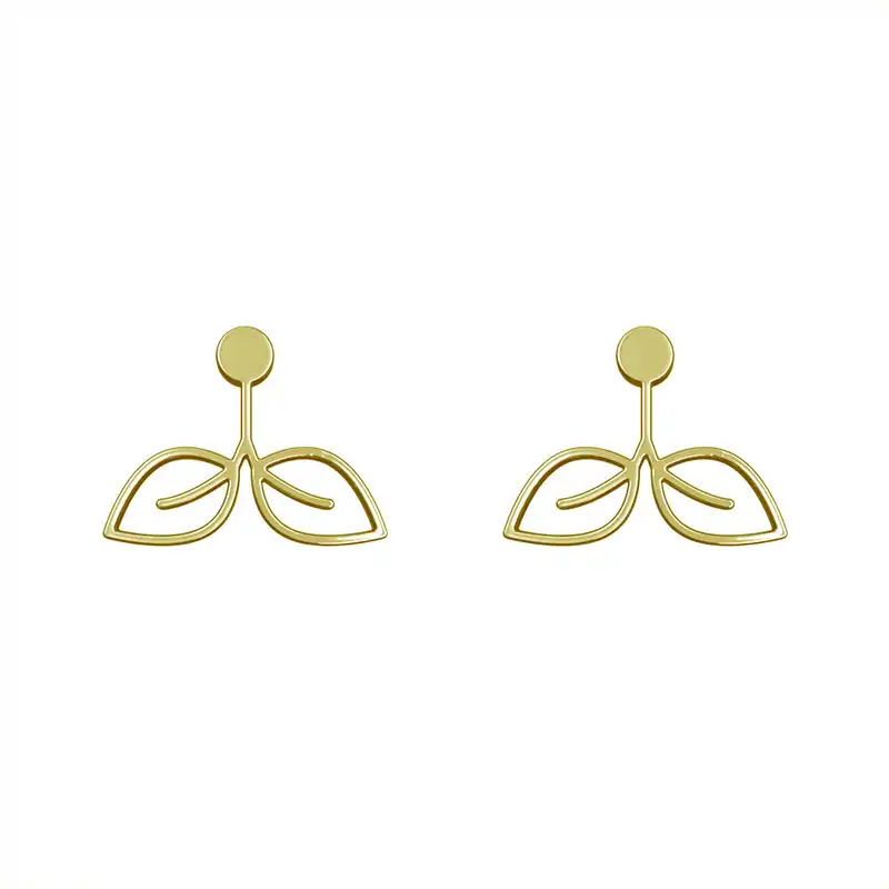 گوشواره طلا 18 عیار زنانه مدوپد مدل برگ کد GA1-16001