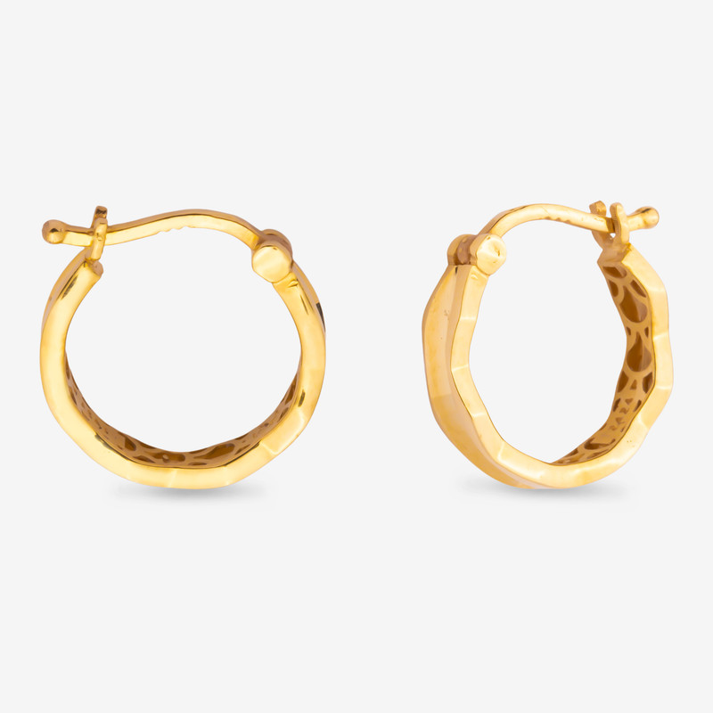 گوشواره کلیپسی طلا 18 عیار زنانه جواهری راز مدل حلقه ای