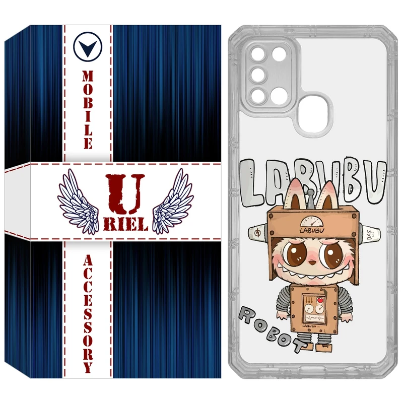 کاور یوریل قاب مدل Clear کد 121 طرح لبوبو Labubu مناسب برای گوشی موبایل سامسونگ Galaxy A21S