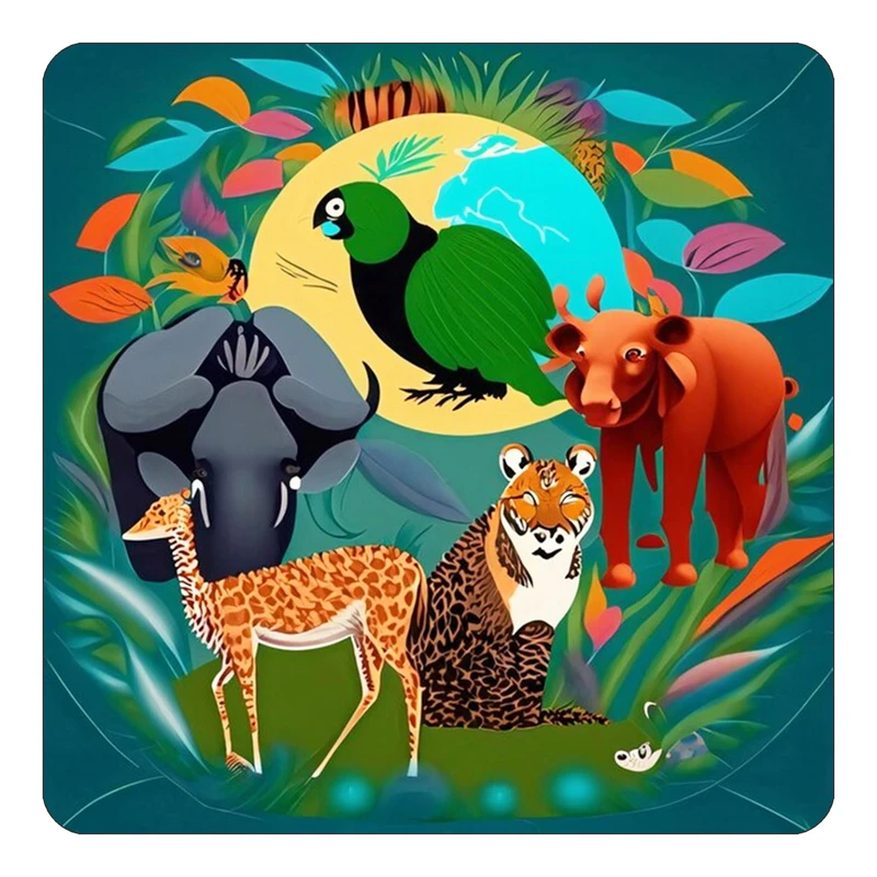 مگنت کاکتی طرح حیوانات رنگی مدل mp27106