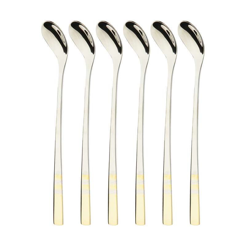 قاشق شربت خوری ناب استیل مدل فلورانس بسته 6 عددی