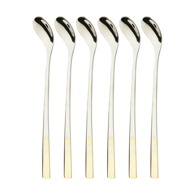 قاشق شربت خوری ناب استیل مدل فلورانس بسته 6 عددی