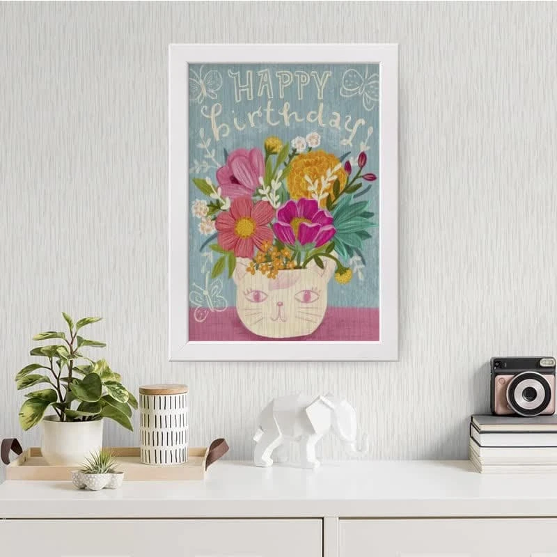 تابلو یاسین دکوراتیو مدل  Happy birthday کد 209