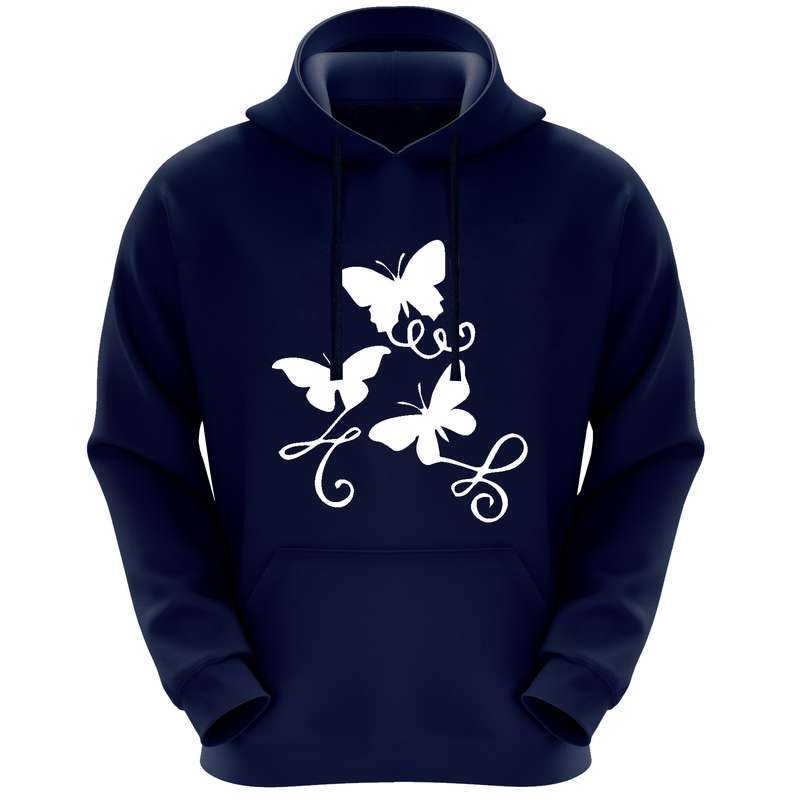 هودی زنانه مدل پروانه F271 رنگ سرمه ای