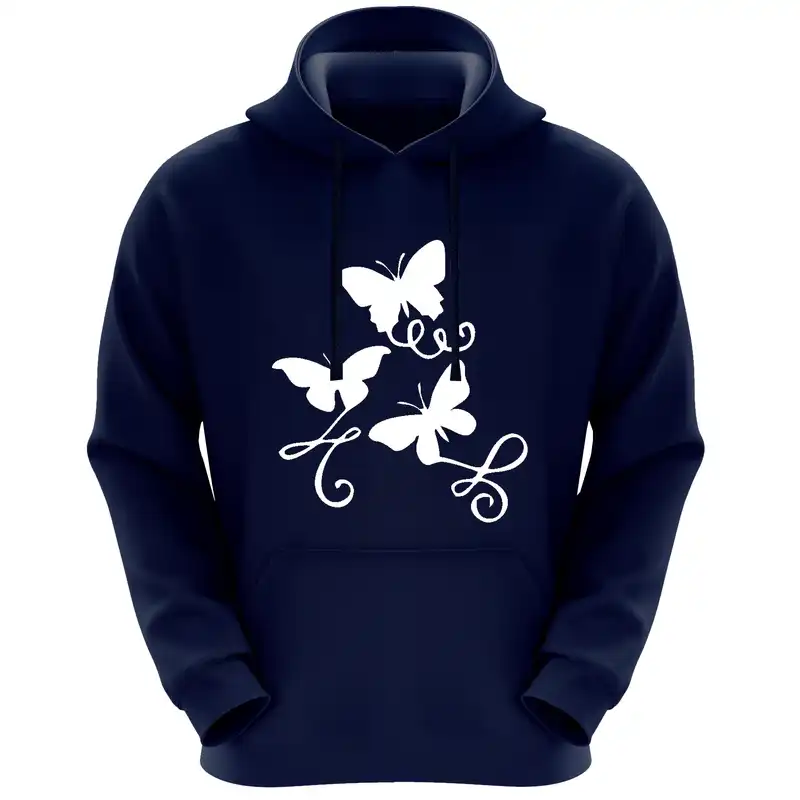 هودی زنانه مدل پروانه F271 رنگ سرمه ای