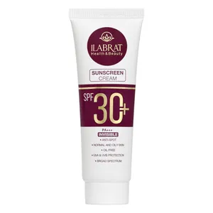 کرم ضدآفتاب بی‌رنگ ایلابرت، SPF 30، مدل ضد لک 30 پلاس، مناسب پوست‌های معمولی و چرب با حجم 40 میلی‌لیتر، محافظت‌کننده در برابر اشعه‌های UVA و PA ،UVB+++، ضد لک و پیری، دارای فرمولاسیون فاقد چربی، با ماندگاری 2 ساعته