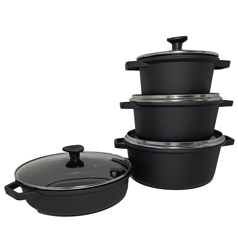 سرویس قابلمه و تابه گرانیتی 8 پارچه آر.آی.اف مدل Rose