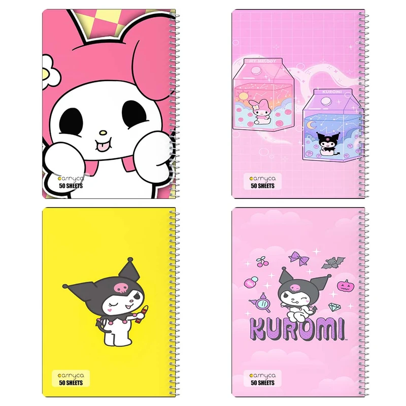 دفتر نقاشي 50 برگ کارنيکا طرح مای ملودی و کورومی My Melody & Kuromi کد 74453 مجموعه 4 عددی