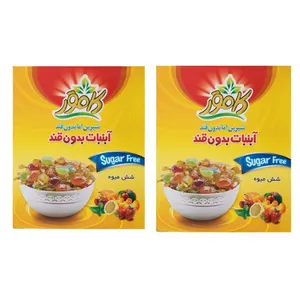 آبنبات رژیمی بدون قند شش میوه کامور - 110 گرم بسته 2 عددی