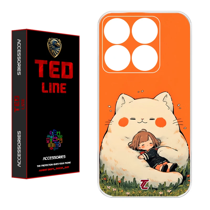 کاور تدلاین طرح گربه نارنجی کد 1138 مناسب برای گوشی موبایل شیائومی Mi 14T / 14T Pro