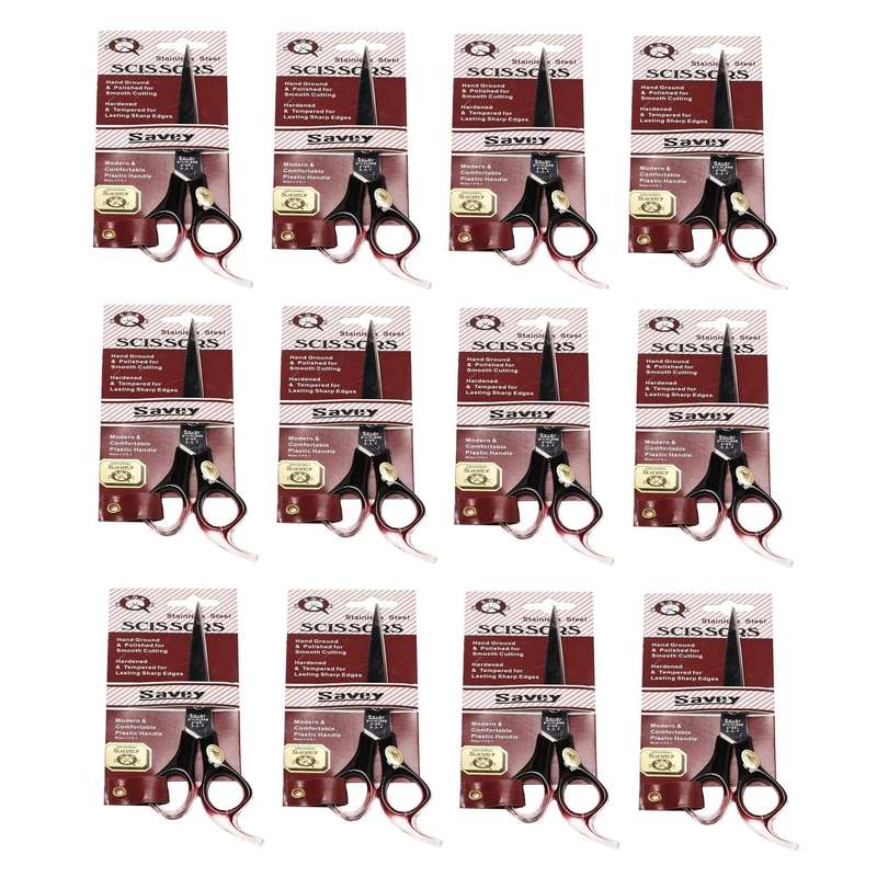 قیچی آرایشگاهی ساووی مدل SC01 بسته 12 عددی