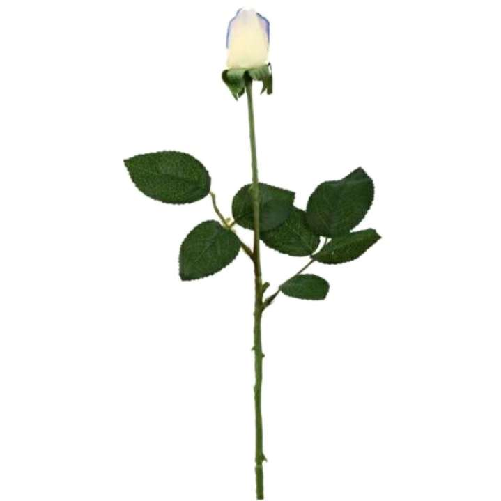 گل رز مصنوعی مدل لمسی لبه آبی بسته 3 عددی 