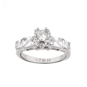 انگشتر نقره زنانه مدل سولیتر کد 21529