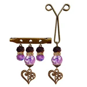 ست گیره روسری و سنجاق سینه زنانه مدل PM81