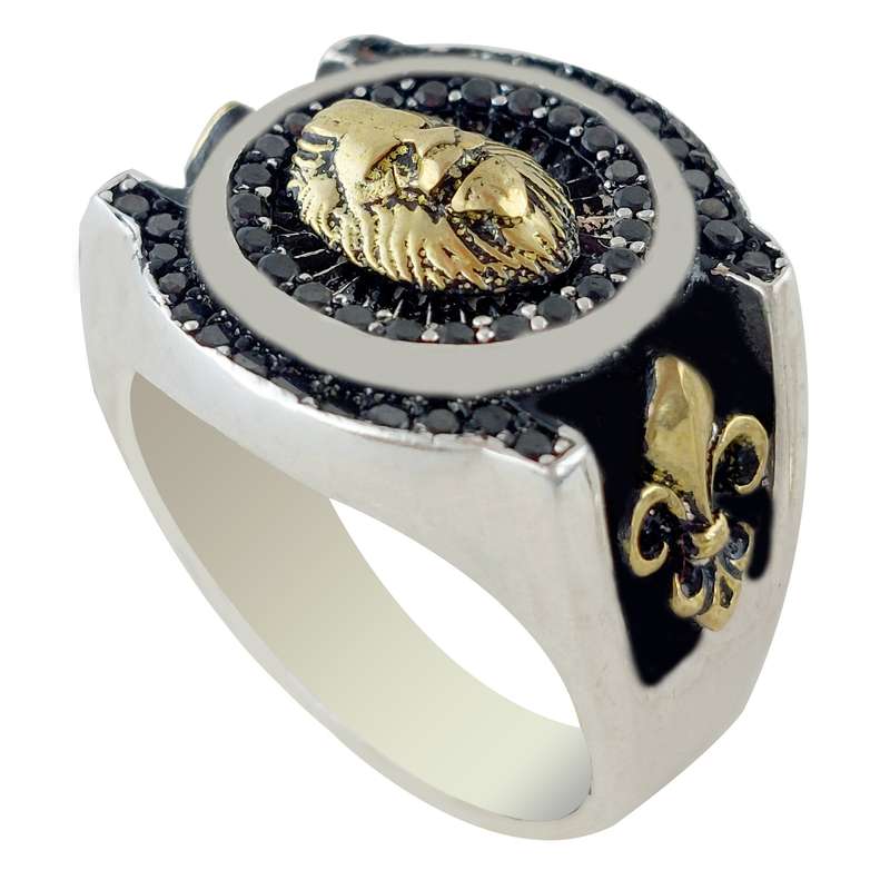 انگشتر نقره مردانه ملک زیور مدل شیر پادشاه کد 273