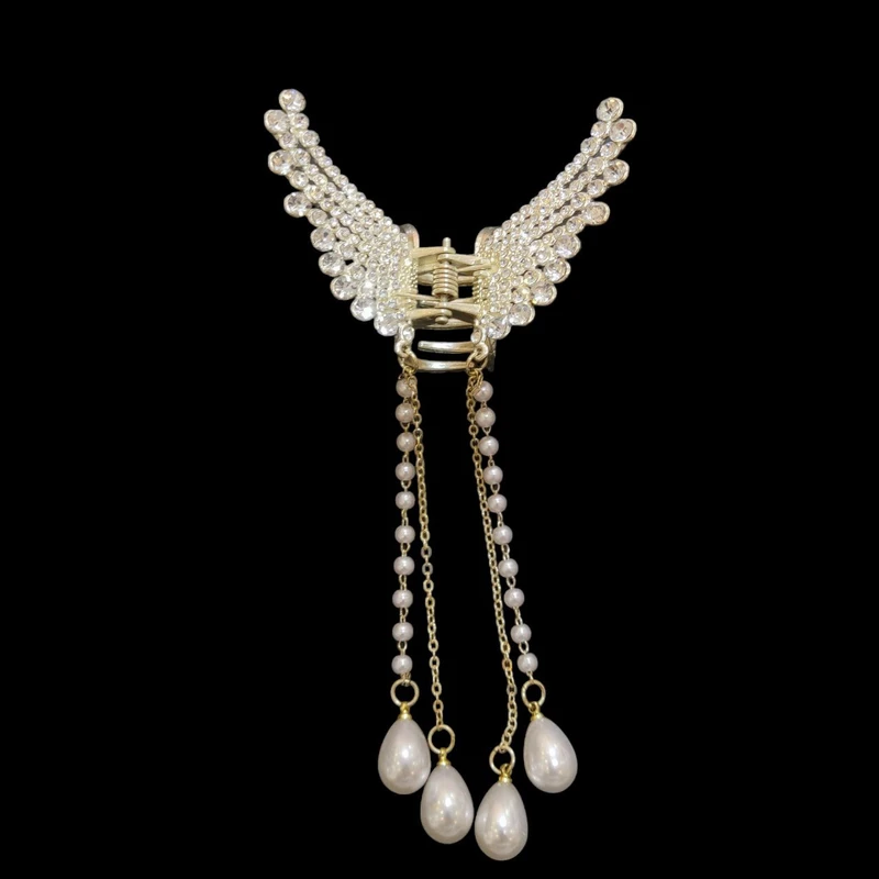 کلیپس مو زنانه مدل فلزی پروانه آویزدار کد KFP08