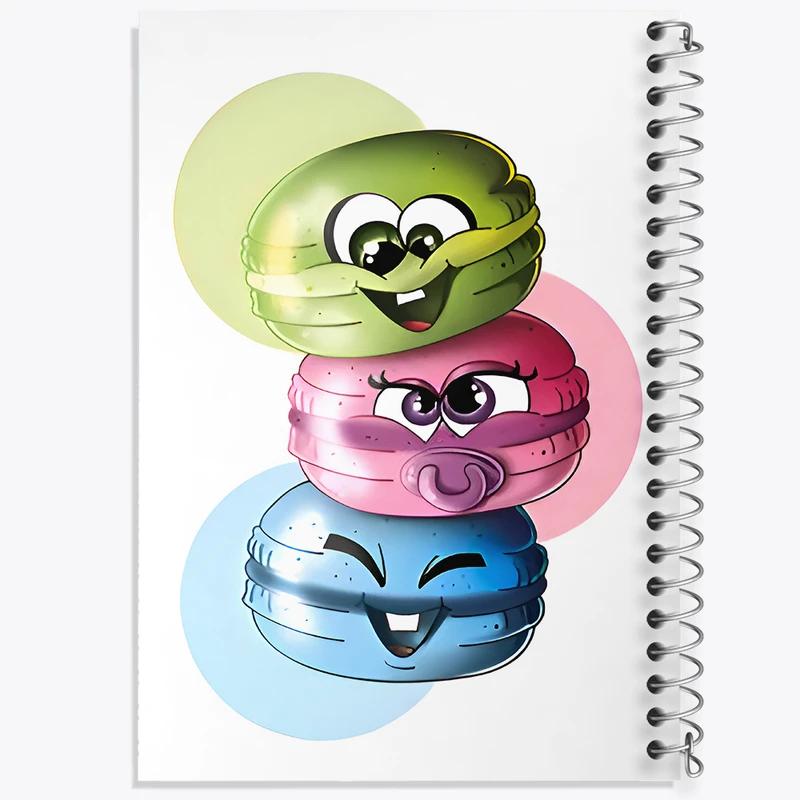 دفتر نقاشی 50 برگ خندالو طرح ماکارون بامزه کد N5894