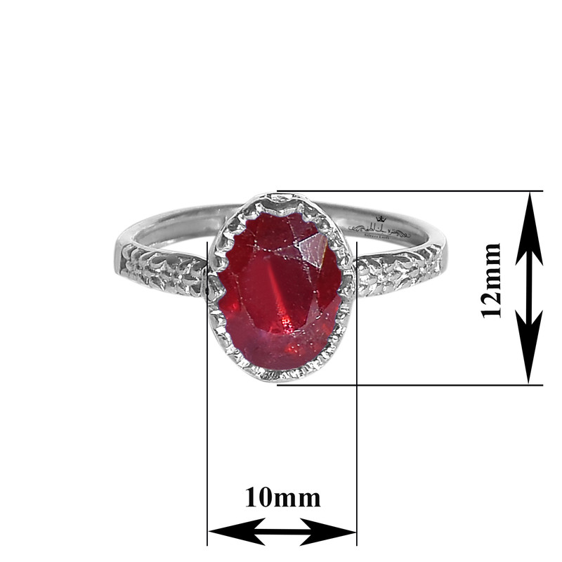 انگشتر نقره زنانه نقره جات لطفی مدل یاقوت کد ANZS05E01