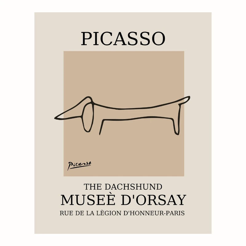پوستر مدل پیکاسو- چاپ رترو داکس‌هوند  