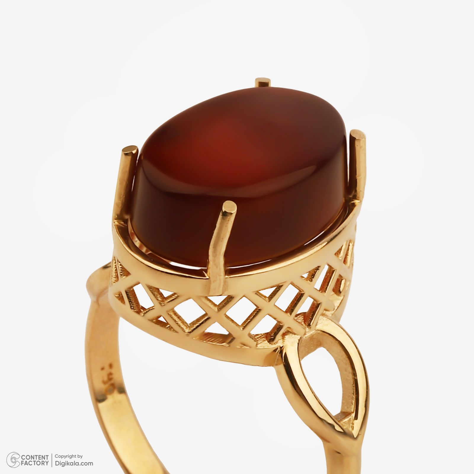 انگشتر طلا کم اجرت 18 عیار زنانه گلدم مدل R344008 سایز 56 -  - 7