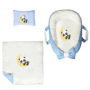 سرویس خواب سه تکه نوزاد ناریکو مدل گارد محافظ دار طرح پاندا کد 0175