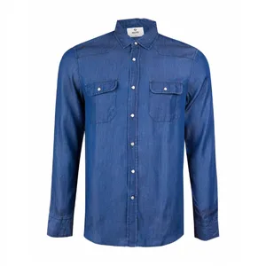 پیراهن آستین بلند مردانه جوتی جینز مدل جین کد 303063 رنگ آبی