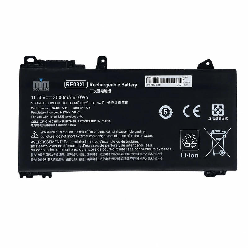 باتری لپ‌تاپ 4 سلولی دابل ام مدل RE03XLمناسب برای  ProBook 430