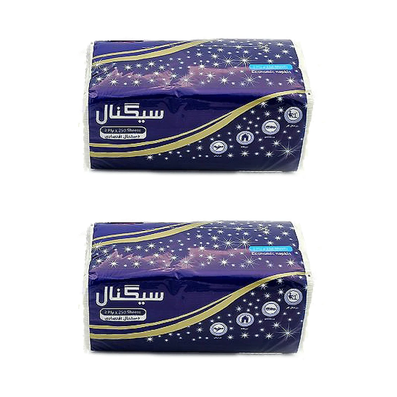  دستمال کاغذی 250 برگ دولایه سیگنال کد 2 بسته 2 عددی