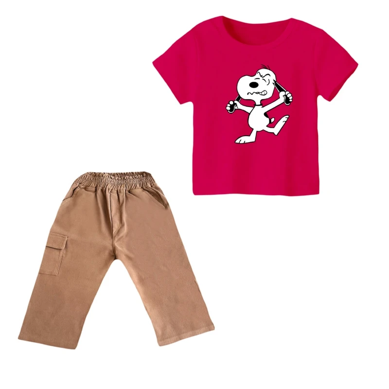 ست تی شرت و شلوارک پسرانه مدل اسنوپی کد ۱۶