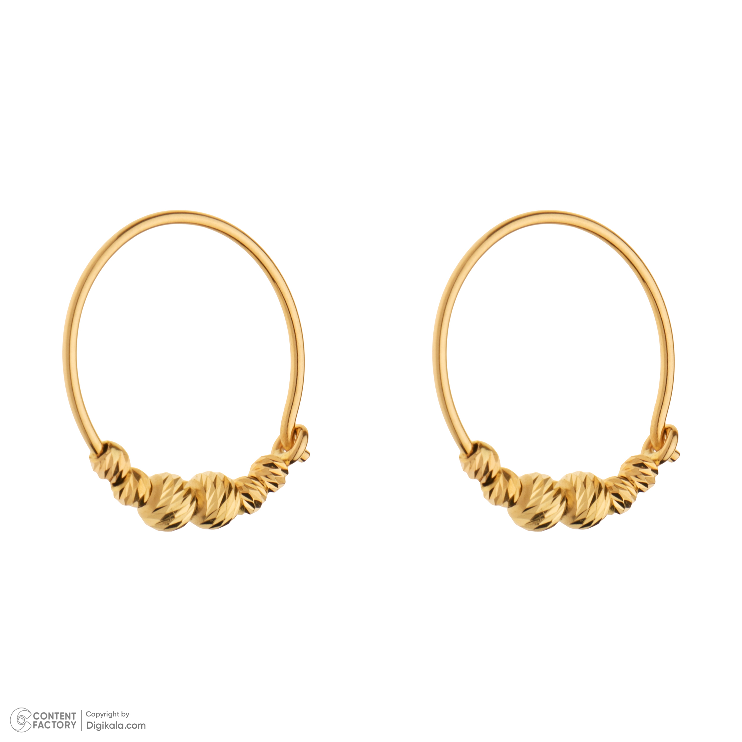 گوشواره حلقه‌ای طلا 18 عیار زنانه گلدم مدل E-3070016