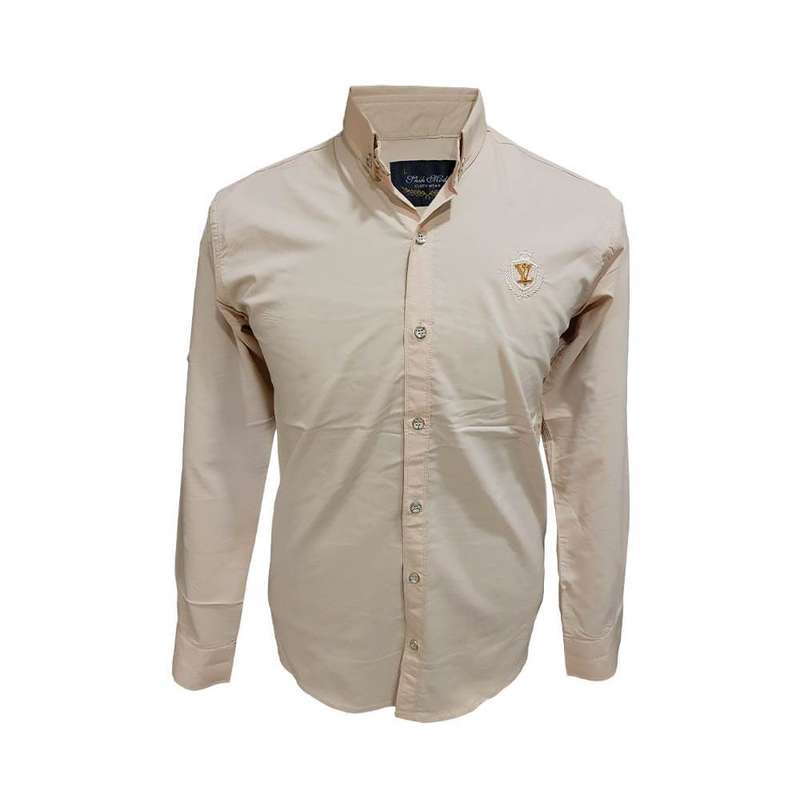 پیراهن آستین بلند مردانه مدل ساتن رامی کد 124086-39 رنگ قهوه ای