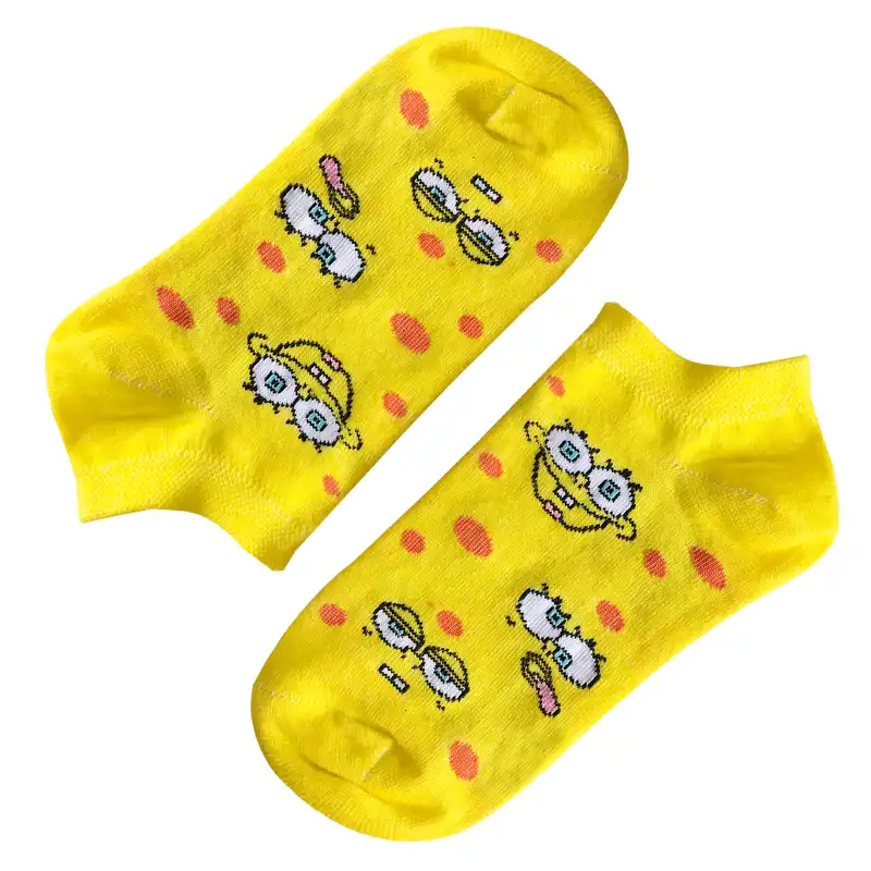 جوراب پسرانه تن پوش هنگامه مدل باب اسفنجی خال خالی کد Z-002