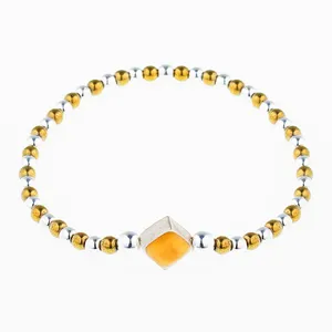 دستبند نقره زنانه گالری عزیزی طرح مربع مدل 15113