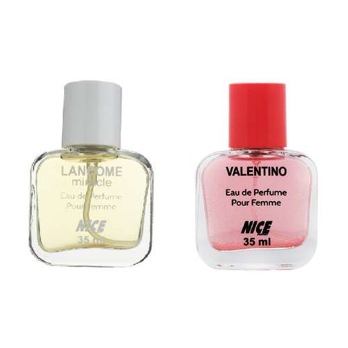 عطر جیبی زنانه نایس پاپت مدل Valentino حجم 35 میلی لیتر به همراه عطر جیبی زنانه نایس پاپت مدل Lancome Miracle