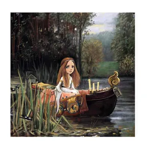 تابلو کودک و نوزاد طرح دختر قایق سوار کد wkt185