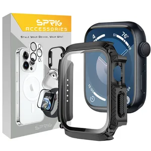 Sprig Armor Guard Cover For Apple Watch Series SE 2022 44mm / SE 2021 44mm / Series 5 44mm / Series 6 44mm / SE 44mm with screen protector