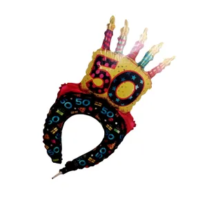 کلاه تولد بادکنکی فویلی مدل عدد 50