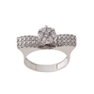 انگشتر نقره زنانه مدل تک نگین کد FR0001